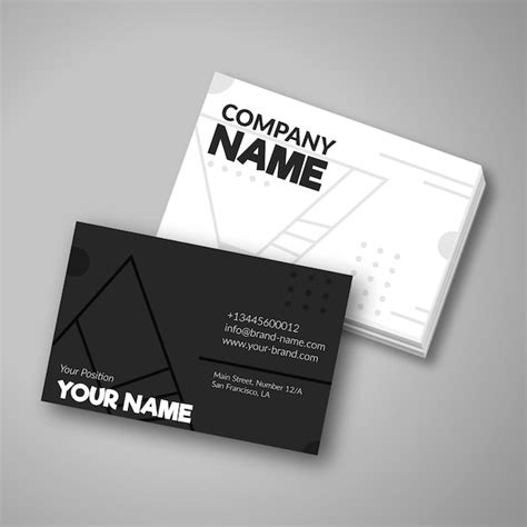Black and white company card | Free Vector