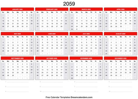 2059 Calendar