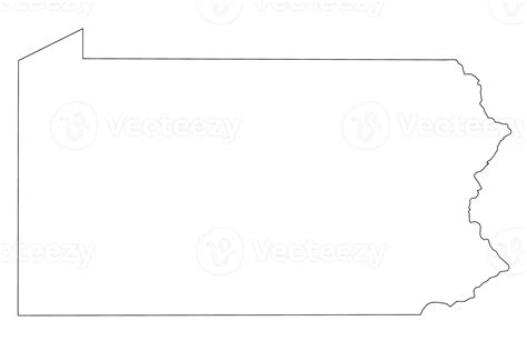 Boundary map of Pennsylvania, outline map 55357699 PNG