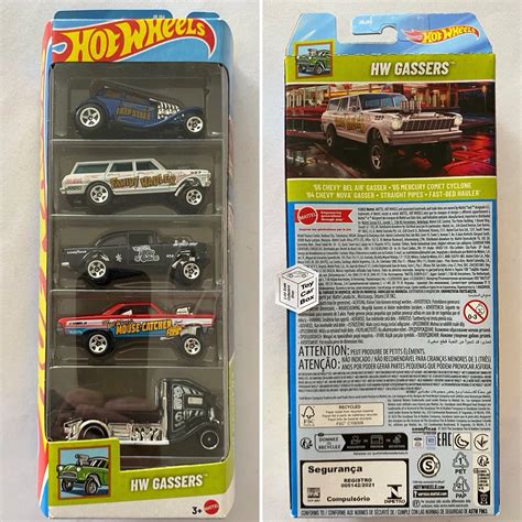 2025 HOT WHEELS 5 Pack - Gassers (Inc. Chevy Bel Air, Mercury Comet, N – Toy Car Box