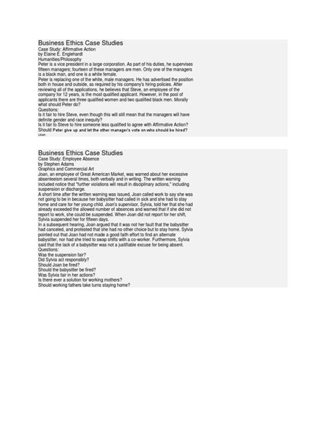 Case Study Examples Business Ethics 的图像结果