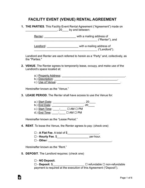 Banquet Hall Rental Agreement Template - Detrester.com