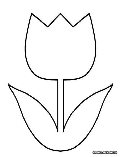 Tulip Templates | Tulip drawing, Templates printable free, Flower template