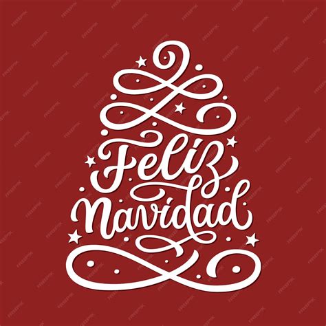 Premium Vector | Merry christmas in spanish hand lettering