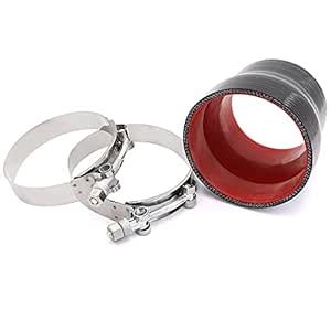 3" to 3-1/2" Inch Black Silicone Reducer Coupler 4 Layers of Polyester ...