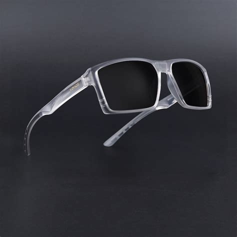 Square Polarized Sunglasses | Black Lens | Transparent Frame - PMG6747