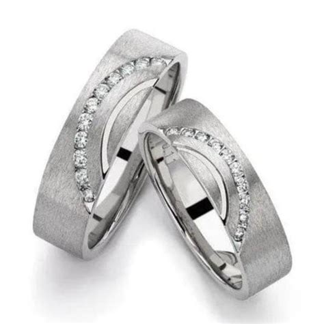 Designer Platinum Love Bands with Diamonds in a Curve SJ PTO 237