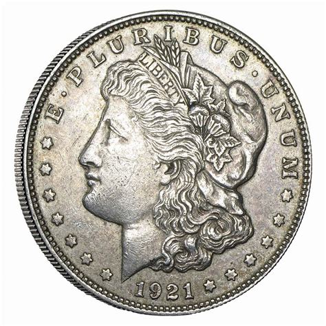 U.S. Mint, 1921 Morgan Silver Dollar, VG-XF Condition, .900 Silver, 0. ...