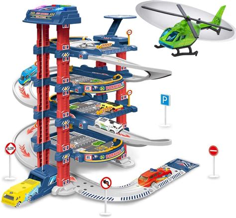 Euphoria Toys Parking Toy Track Garage Toy Set for Kids, Four-Story ...