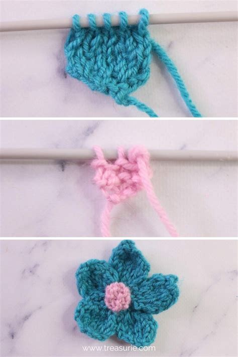 Knit Flower Tutorial 的图像结果