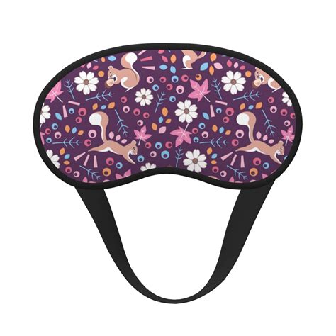 Gaeub Cute Squirrel Floral Printed Sleep Mask, Eye Masks for Sleeping ...