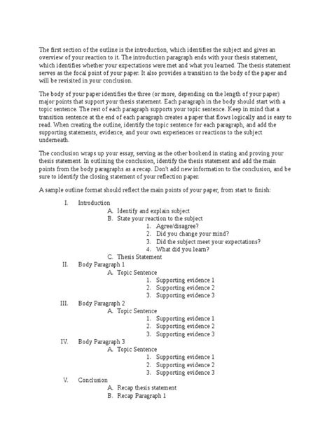 Image result for Sample Paper Outline