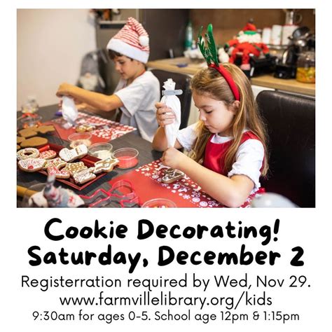 Books and Bites Cookie Decorating, Farmville Public Library, 2 December ...