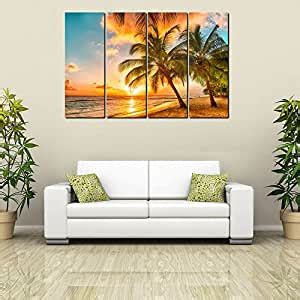 999STORE Multiple Frames cocunut Trees Art Panels Like Painting - 4 ...