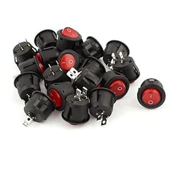 Alcoa Prime20 Pcs KCD1-105 2Pin SPST NO/OFF Round Rocker Switch 250V/6A ...