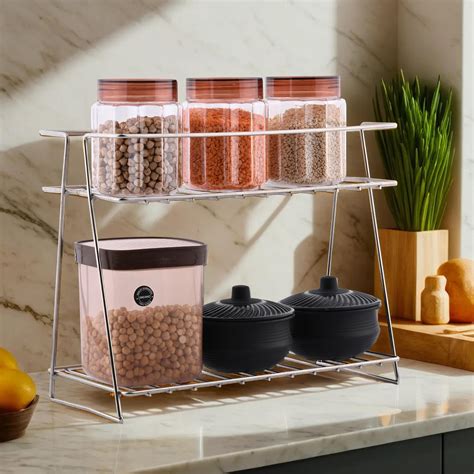 Homestic 2-Layer Stainless Steel Corner Stand for Kitchen - Multipurpo ...