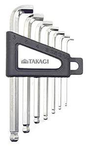 Takagi Ball Point Hex Key Wrench, Stubby Short, Set of 7 No. 105 ...