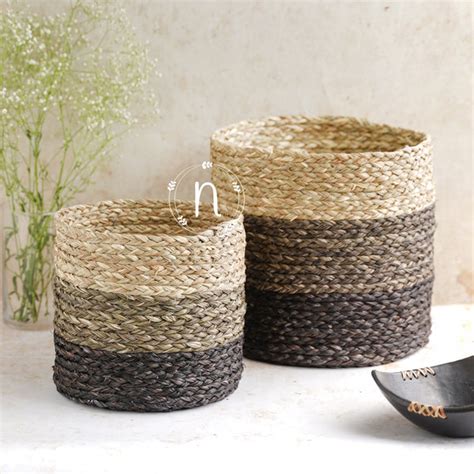 Eco-Friendly Planter Baskets Brown Set of 2 Online - Premium Basket ...