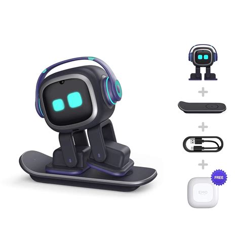 EMO Go Home AI Desktop Pet Robot with EMO Smart Lighting (Skateboard ...