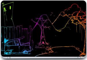 RVR Abstract Laser Art 3M Vinyl and Lamination Laptop Skin Compatible ...