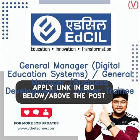 EdCIL (India) Limited is hiring for General Manager (Digital Education Systems) / General ...