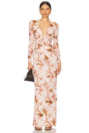 PatBO Flora Plunge Maxi Dress in White | REVOLVE