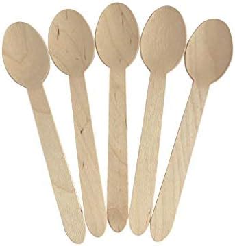 Buy KingSeal FSC Certified Disposable Wood Cutlery Spoons ...