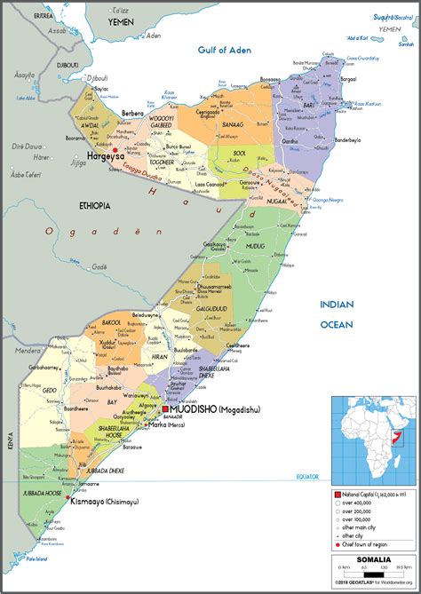 Somalia Map (Political) - Worldometer