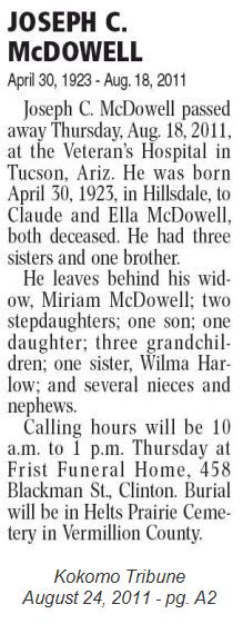 2011 Kokomo Tribune Obituaries - Kokomo, In