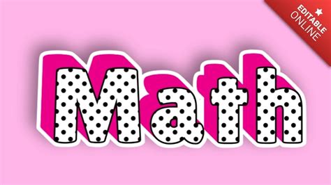 Math | Doll Style 3D | Text Effect Generator