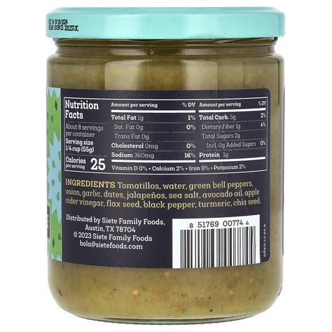 Siete, Green Enchilada Sauce, 15 oz (425 g)