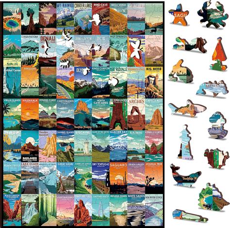 Amazon.com: Wooden National Parks Puzzle for Adults 500 Piece, Travel ...