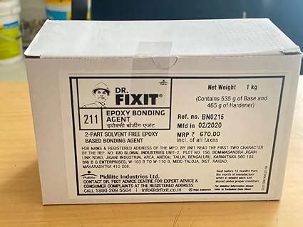 Dr. Fixit Epoxy Bonding Agent - 1Kg, Suitable for Bonding new to old ...