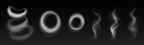 Fumo vapore cerchio anello vettore effetto nuvola 3d realistico vape o ...