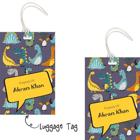 Luggage Tag - Dino Colours – Popup Kids