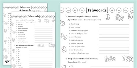Vinnige Telwoorde Oefening vir Intermediêre Fase