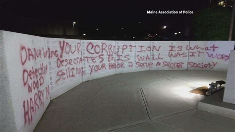 Crews clean ME Law Enforcement Officers Memorial after vandalism | newscentermaine.com