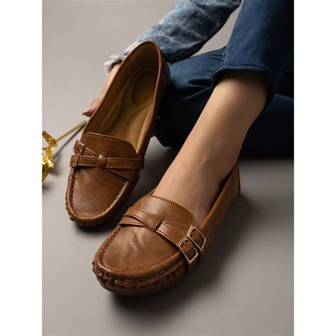 Buy Shoetopia Women Tan Loafers Online