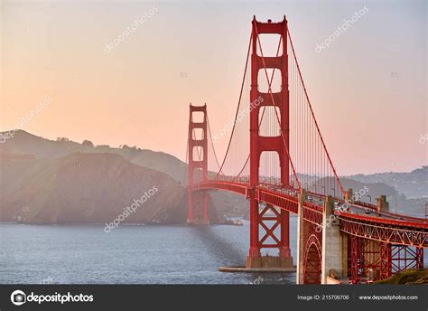 Golden Gate Bridge View Golden Gate Overlook Sunset San Francisco Stock ...