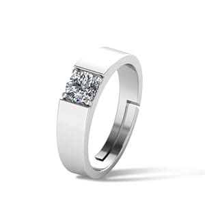 Miss Highness 925 Sterling Silver Adjustable Men's Ring | Rhodium ...