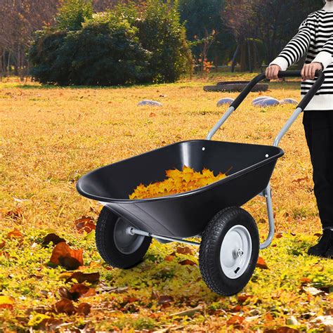Heavy Duty Two Wheel Steel Garden Wheelbarrow– Zincera