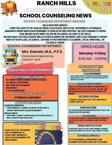 Newsletter – School Counselor – Ranch Hills Elementary School