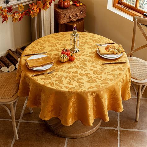 Amazon.com: Joyfol Day Fall Thanksgiving Tablecloth, Jacquard Fabric ...