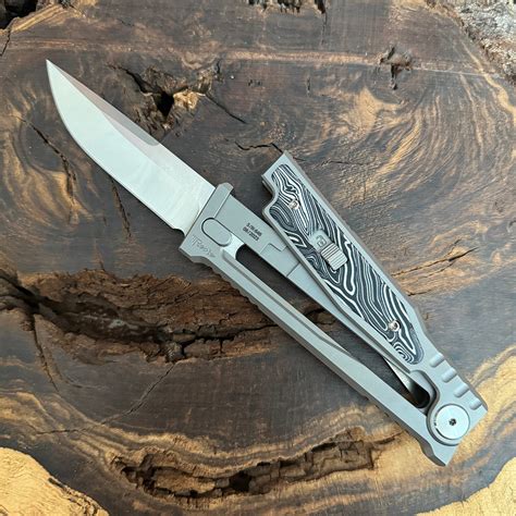 Reate EXO M S/E Gravity Knife Titanium Handle w/ Black White G10 ...