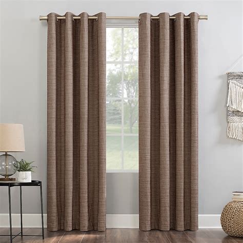 Sun Zero 84-in Russet/Linen Blackout Standard Lined Grommet Single ...
