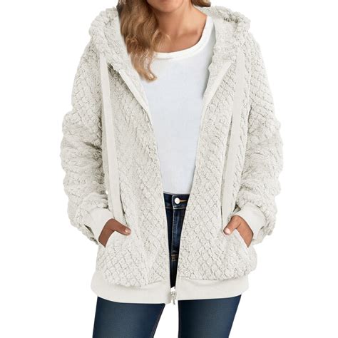 Hueook Hoodies for Women Fashion Women's Zipper Hooded Cardigan ...