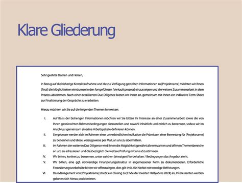 Process Letter for the Sales Process of Companies - Process Letter Template - in German | M&A ...