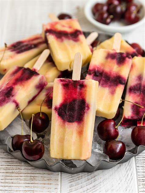 Vegan Roasted Cherry Pineapple Popsicles | ShortGirlTallOrder