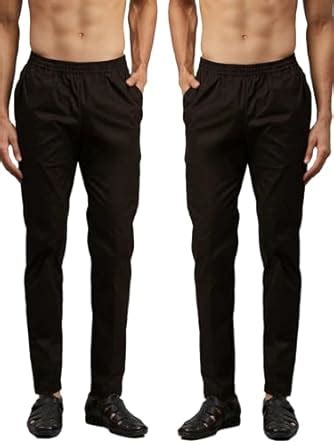 See Designs Men Black Solid Pure Cotton Men's Pyjama (Pack of 2 ...