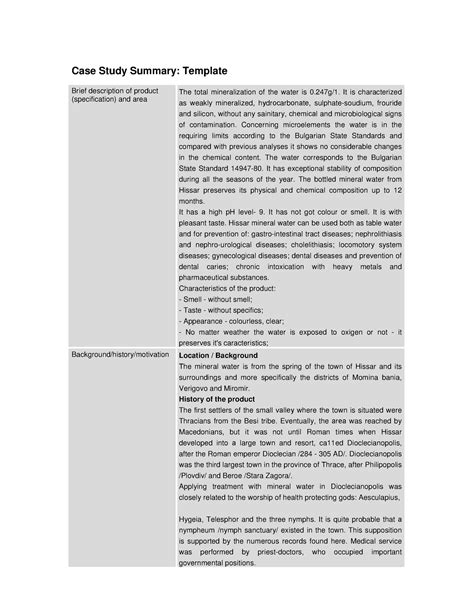 Image result for Case Study Summary